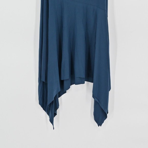 Vintage Y2K COME COMO Womens Blue Halter Strap Dress Metallic Asymmetric Size M - Picture 4 of 9